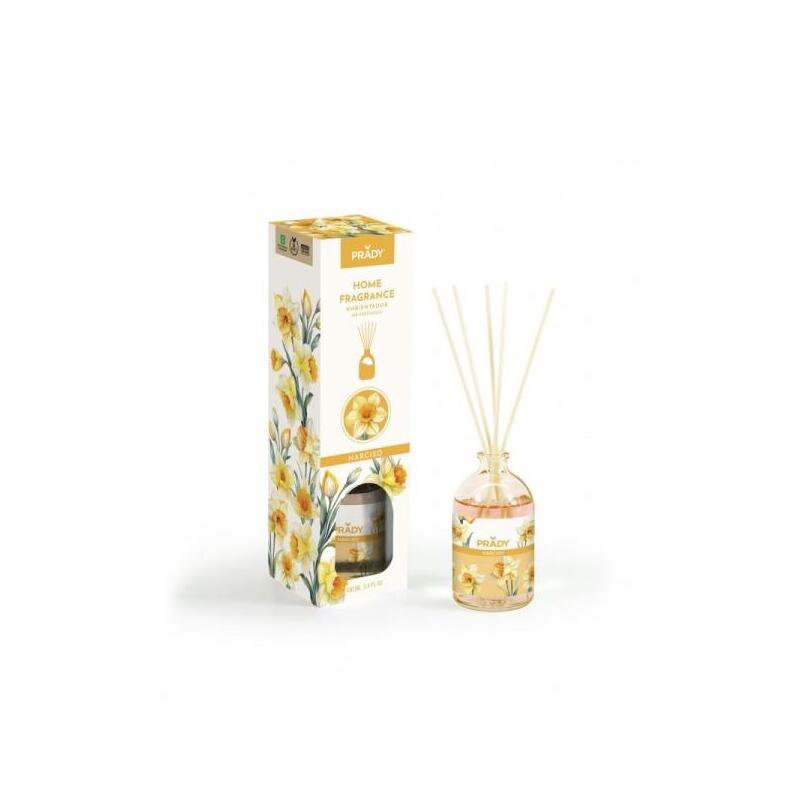 Prady Ambientador Mikado Narciso - Frasco De Cristal 100 Ml Y Varitas Difusoras