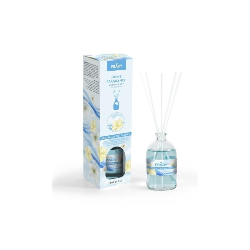 Prady Ambientador Mikado Neutralizador De Olores - Frasco De Cristal 100ml Y Varitas Difusoras