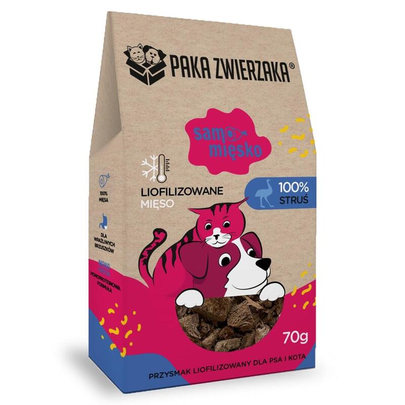 Premio Para Perros Paka Zwierzaka Samo Miesko Ostrich  70g