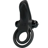 Pretty Love - Doble Anillo Vibrador + Estimulador Clítoris 10 Vibraciones Negro