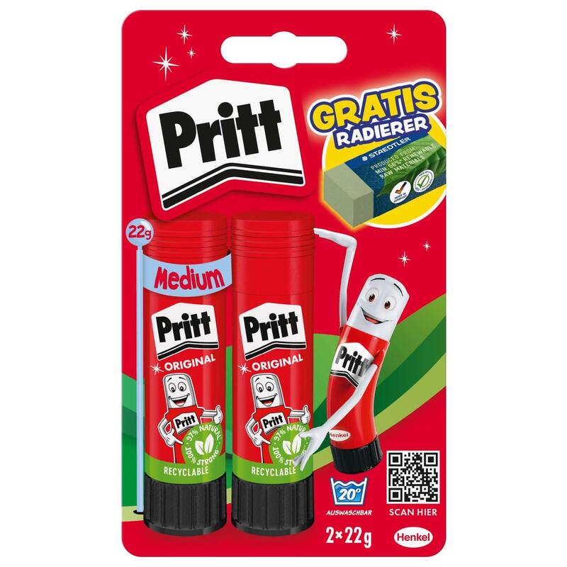 Pritt Klebestift 2*22g + Goma De Borrar Retail