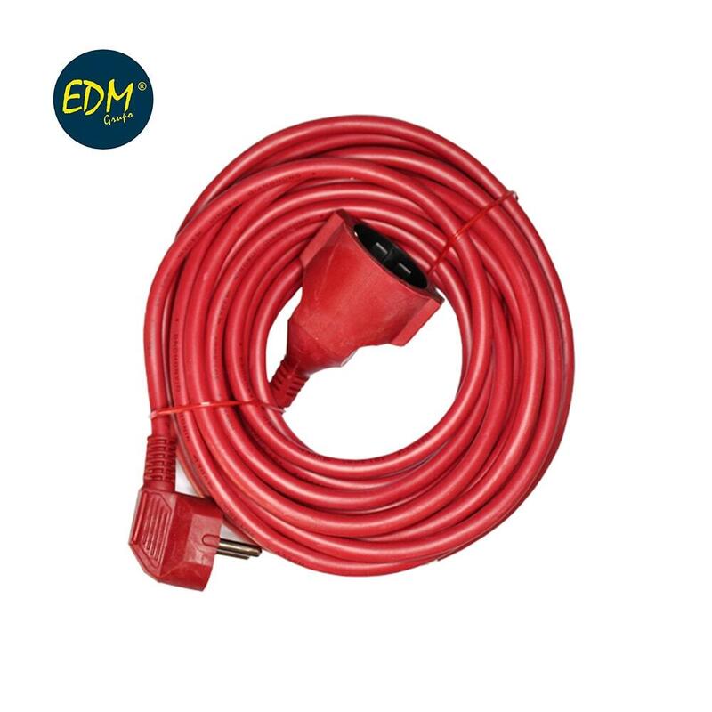 Prolongacion Manguera T/Tl 10m 3x1,5mm Flexible Roja Edm