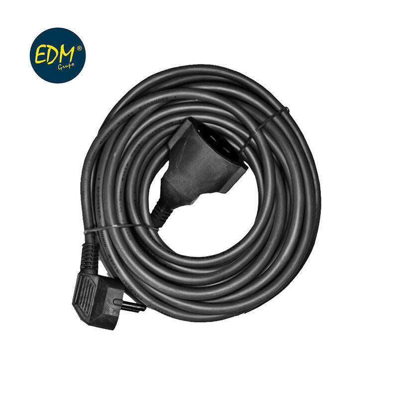Prolongacion Manguera T/Tl 15m 3x1,5mm Flexible Negra Edm