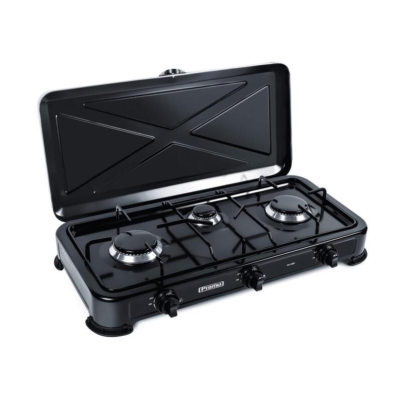 Promis Kg300c Cocina De Gas De 3 Quemadores, Negra