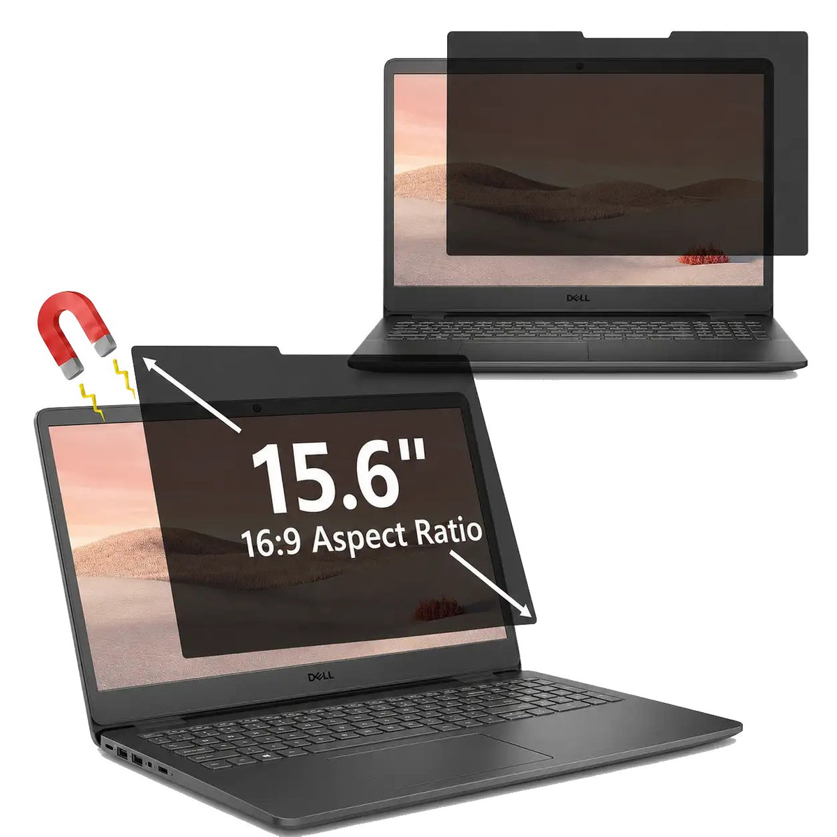 Protector De Pantalla 15.6" Magnético Con Filtro Anti Luz Azul Para Portátil Dell Inspiron 15 3525 5510 Latitude 3530 351X204 Mm
