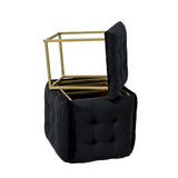 Puff-Transformer 5en1 - 5 Taburetes En 1 Puff Terciopelo Negro