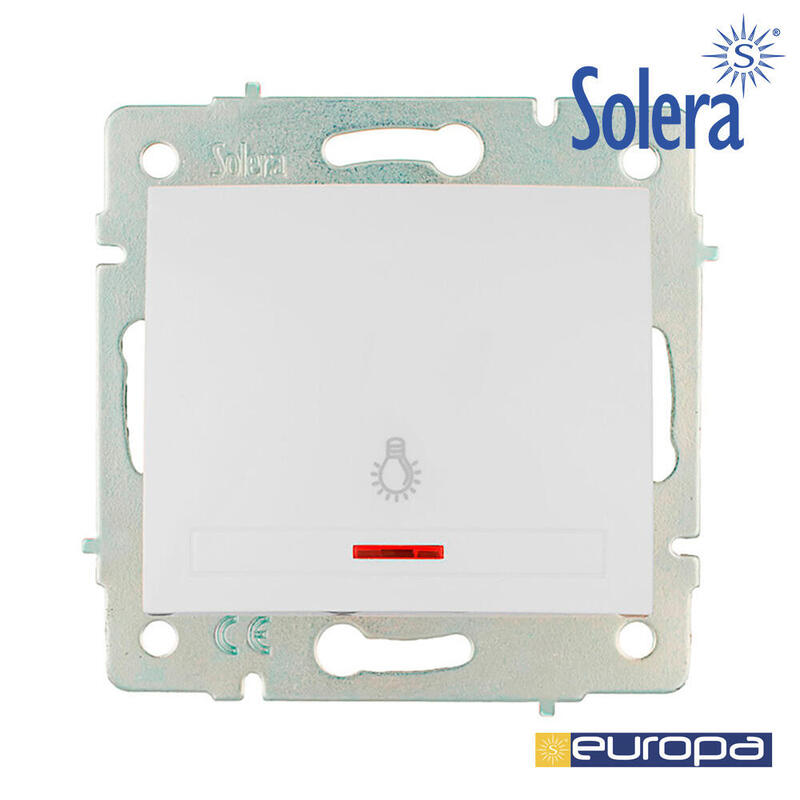 Pulsador Luz Luminoso 10a 250v Serie Europa Solera Erp04ilqc