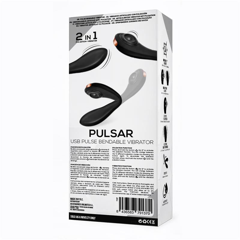 Pulsar Vibrador Con Esqueleto Articulado Silicona Usb