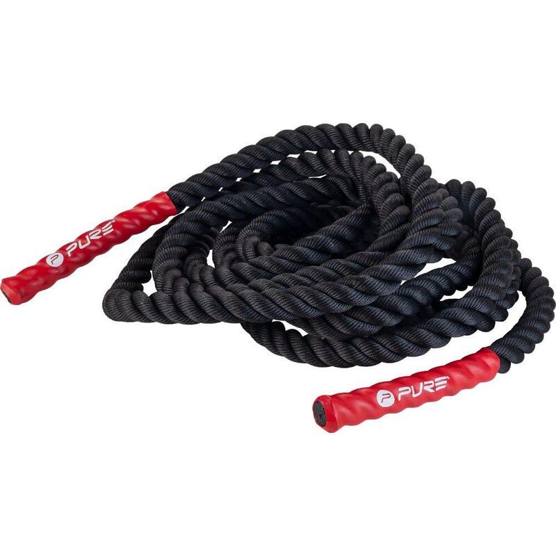 Pure2improve Battle Rope 12 M, Black, Red