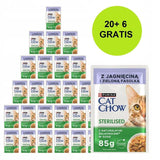 Purina Cat Chow Sterilised With Lamb And Green Beans In Sauce - Comida Húmeda Para Gatos - 26x85g (20 + 6 Gratis)