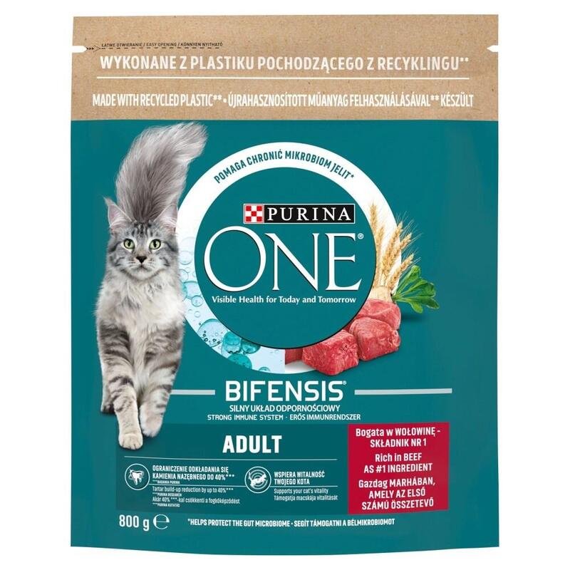 Purina One Bifensis Adult Beef - Comida Seca Para Gatos - 800 G