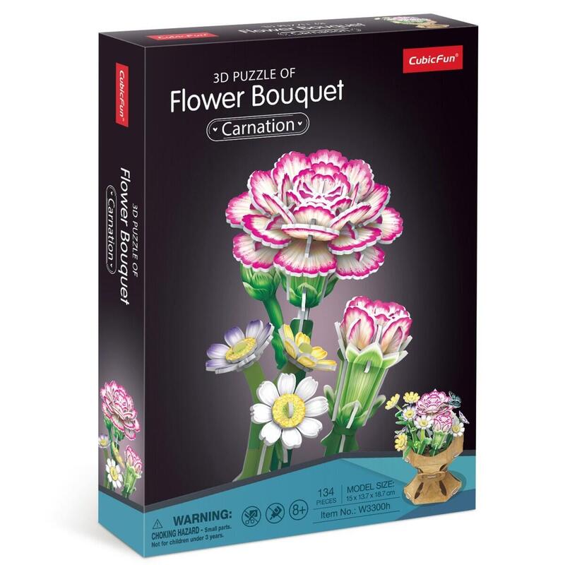 Puzzle 3d Bukiet Kwiatów - Gozdziki