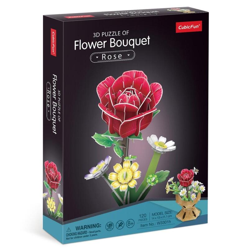 Puzzle 3d Bukiet Kwiatów - Róze