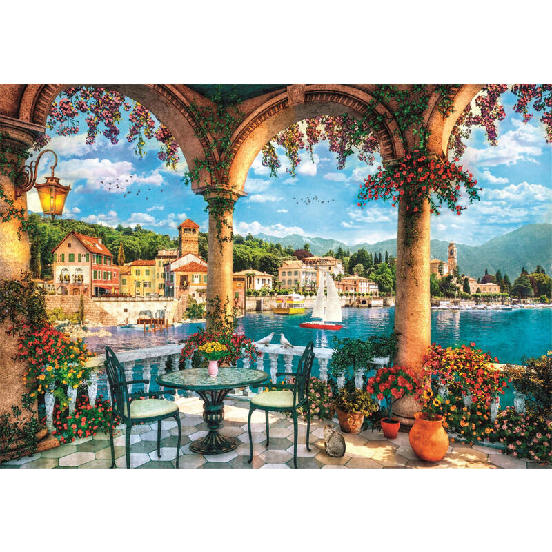 Puzzle Balcony View Of Lake Como High Quality 1000pzs