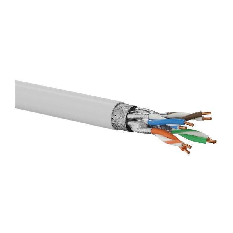 Q-Lantec Kabel S/Ftp Kat.6a, Sieciowy, Skretka, Lsoh, Dca 4x2x23 Awg, 10gb/S, Szary, 500m (Kis6alsoh500dq)
