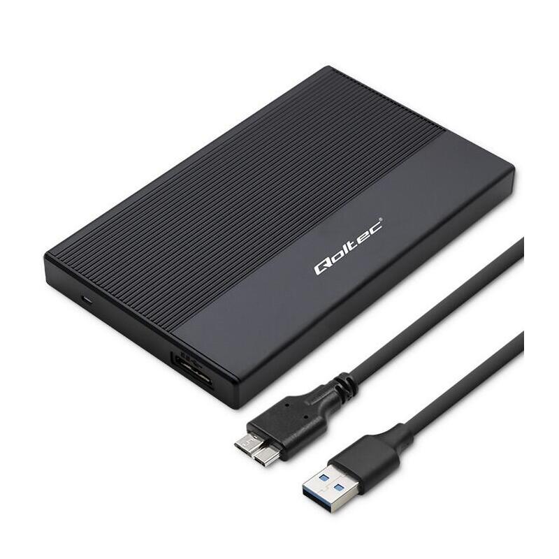 Qoltec 52277 Carcasa Para Ssd Hdd 2.5" Sata Usb 3.0 Super Speed 5gb S 2tb Negro