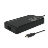 Qoltec 52421 65w Gan Super Fast Slim Power Charger Pd 5v 20v 3.25a Usb C 3.1 Laptop Macbook Smartphone + Cable