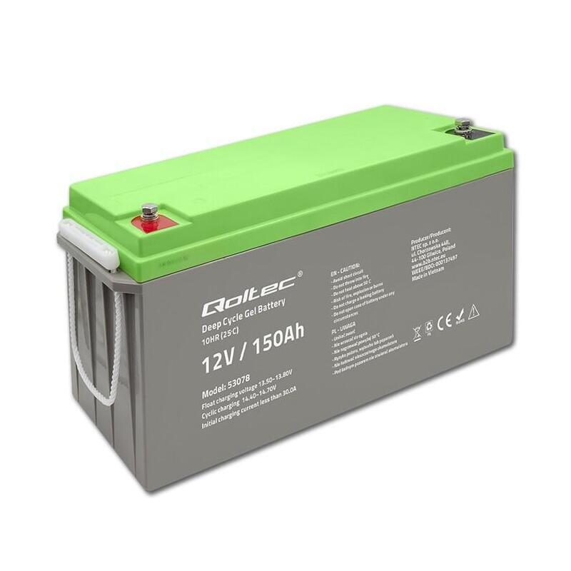 Qoltec Akumulator Zelowy Deep Cycle 12v  150ah