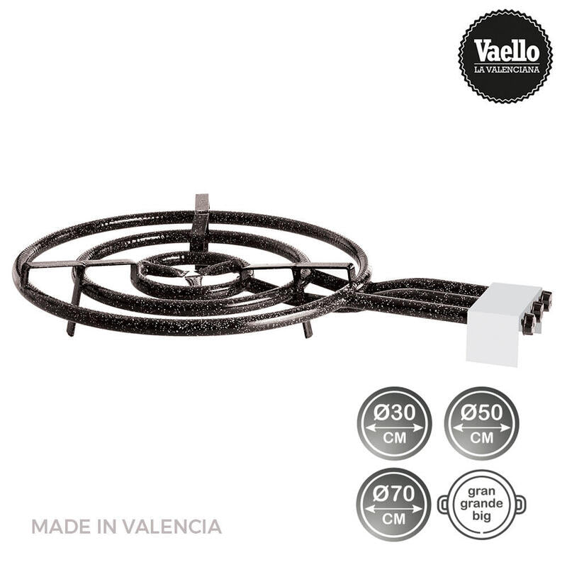 Quemador Gas Butano/Propano Ø70cm 3 Fuegos. Vaello