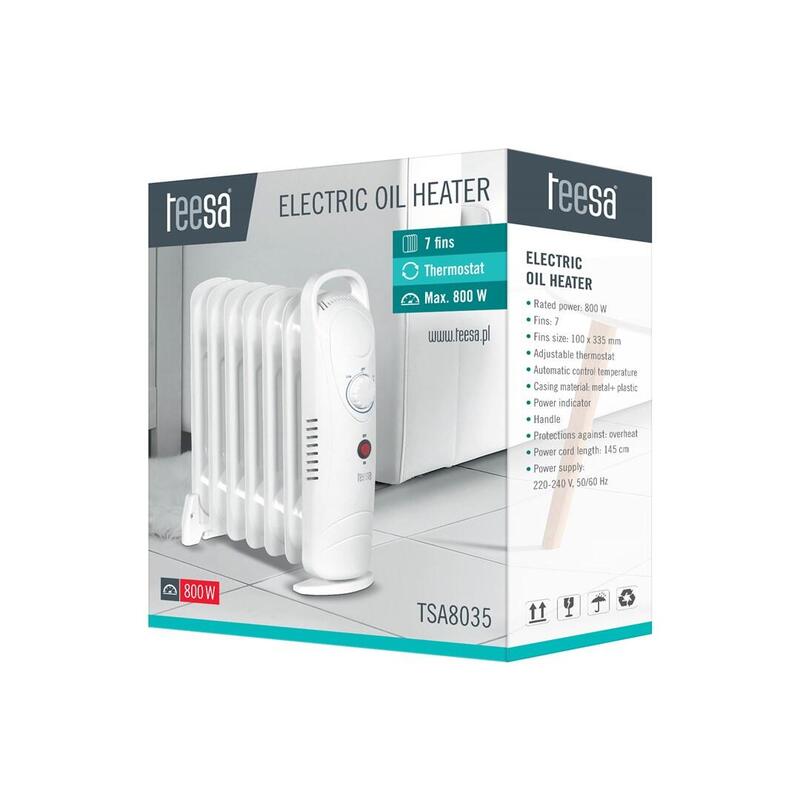 Radiador De Aceite Eléctrico Teesa Tsa8035 Blanco 800 W