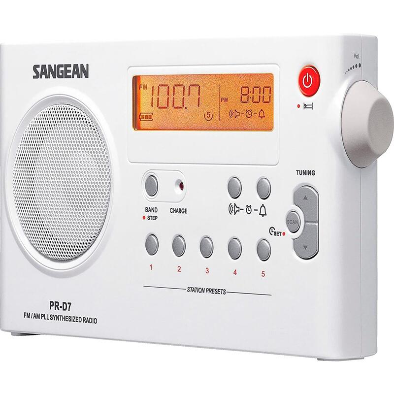 Radio Despertador  Sangean Pr-D7 Blanco  Portátil