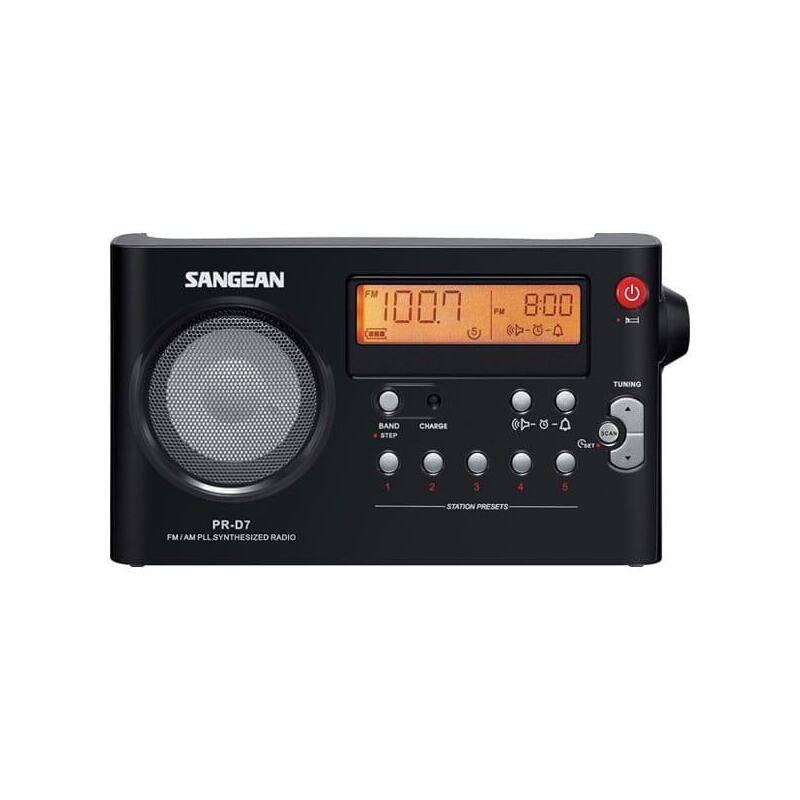 Radio Despertador  Sangean Pr-D7 Negro Portátil