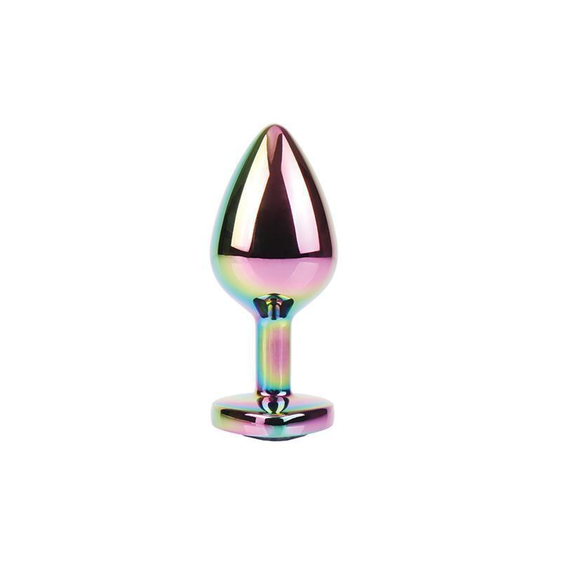 Rainbow Heart Plug Anal Multicolor Con Joya Talla M