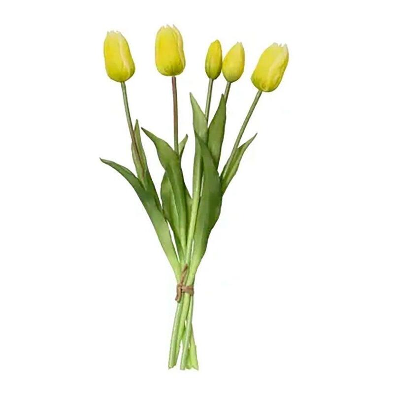 Ramo De Tulipanes Amarillos De Polipropileno, 15 X 15 X 40 Cm