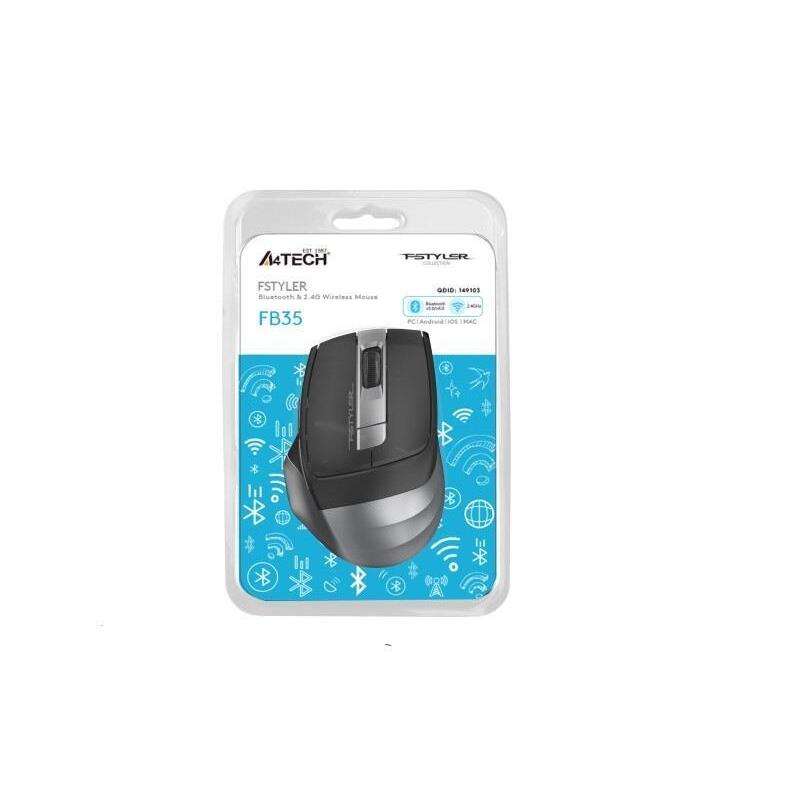 Ratón A4tech Fstyler Fb35 Inalámbrico 2.4ghz Bluetooth Óptico 2000 Dpi A4tmys46717