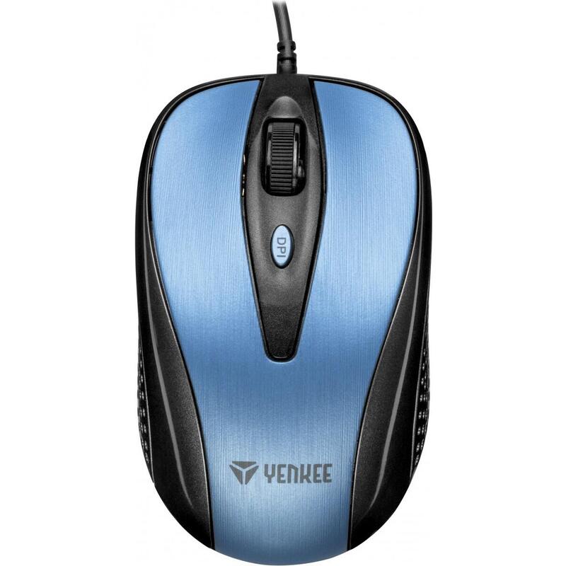 Ratón Con Cable Usb , 4 Botones, Óptica, Symetryczna, Azul Claro