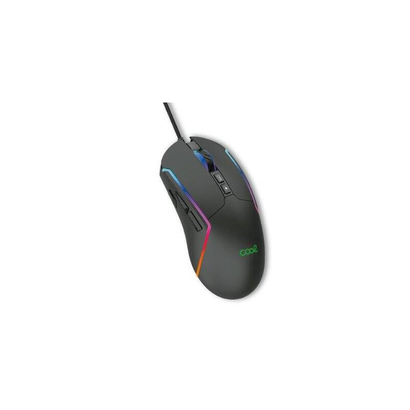 Raton Usb Gaming Rgb Cool Strip Black