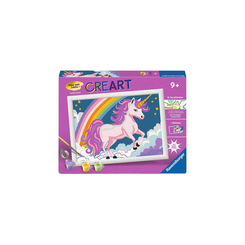 Ravensburger Creart - Unicornio Rosa, Pintura 23996