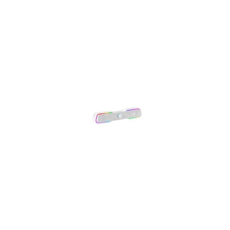 Reacondicionado - (Km0) Barra De Sonido Bluetooth Mars Gaming Msbx White 10w Rms Iluminacion Rgb Dinamico Procesador D