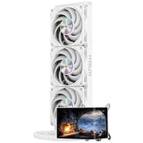 Refrigeración Liquida Cpu Krux Hydroarc 360 White Aio - Cpu  Pantalla Ips De 6,8" 120 Hz, 3 Ventiladores Argb Pwm De 120 Mm, Radiador De 360 Mm, Usb-C, Intel Amd, Rgb, Enfriador De Cpu Blanco