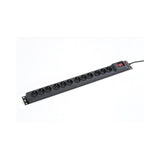 Regleta  Armac M12 16 25 Cz Surge Protection Multi 12m 16a Rack 19 12 Outlets 2.5m Black
