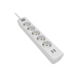 Regleta Con Interruptor Philips Spn3052wa 5 Tomas De Corriente 2 Usb Cable 2m Blanca