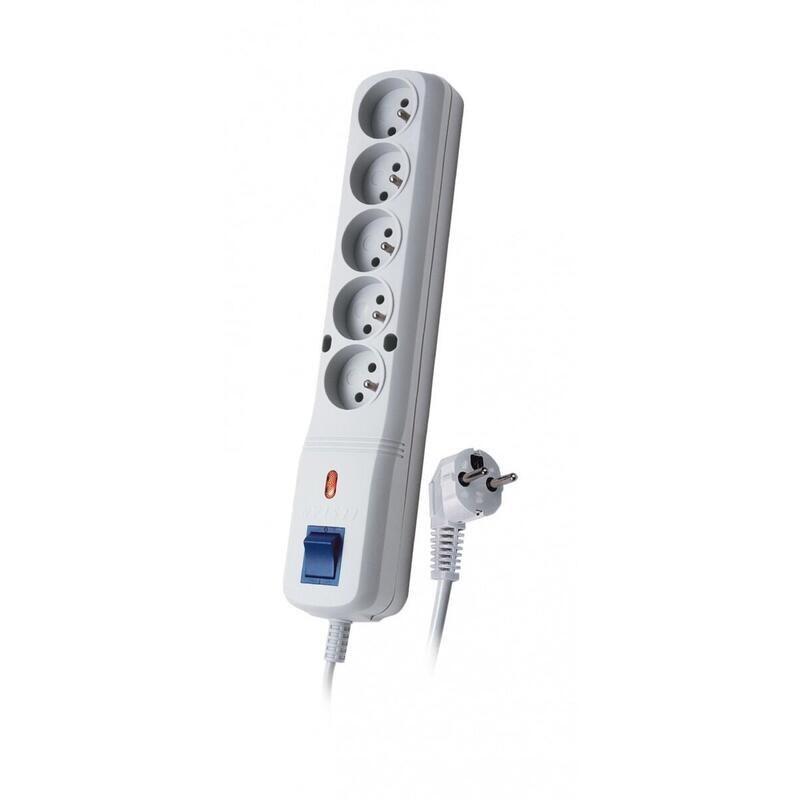 Regleta Con Protección Contra Sobretensiones Lv-530w, 1l, 1.5m, Gris
