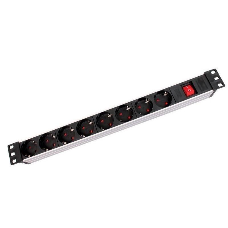 Regleta De Alimentacion 19"  8 Tomas + Interruptor Aluminio