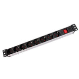 Regleta De Alimentacion 19"  8 Tomas + Interruptor Aluminio