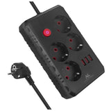 Regleta De Alimentación Mce393 B 4 Tomas 3xusb 110-240v Av 50/60hz 1a Max 2500w 3m Negra