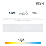Regleta Led 25w 4000k Luz Dia 2500lm 12x60x4,5cm Edm