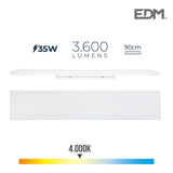 Regleta Led 35w 4000k Luz Dia 3600lm 12x90x4,5cm Edm