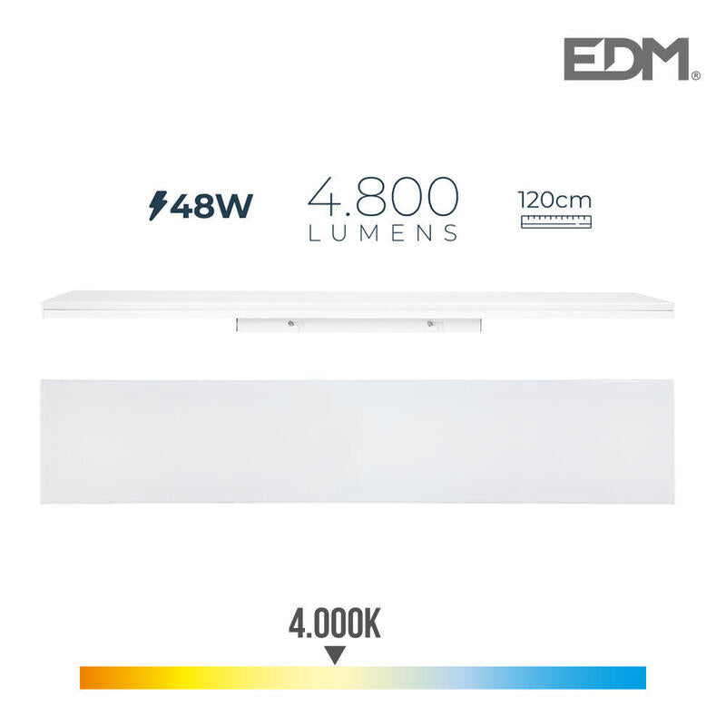 Regleta Led 48w 4000k Luz Dia 4800lm 12x120x4,5cm Edm