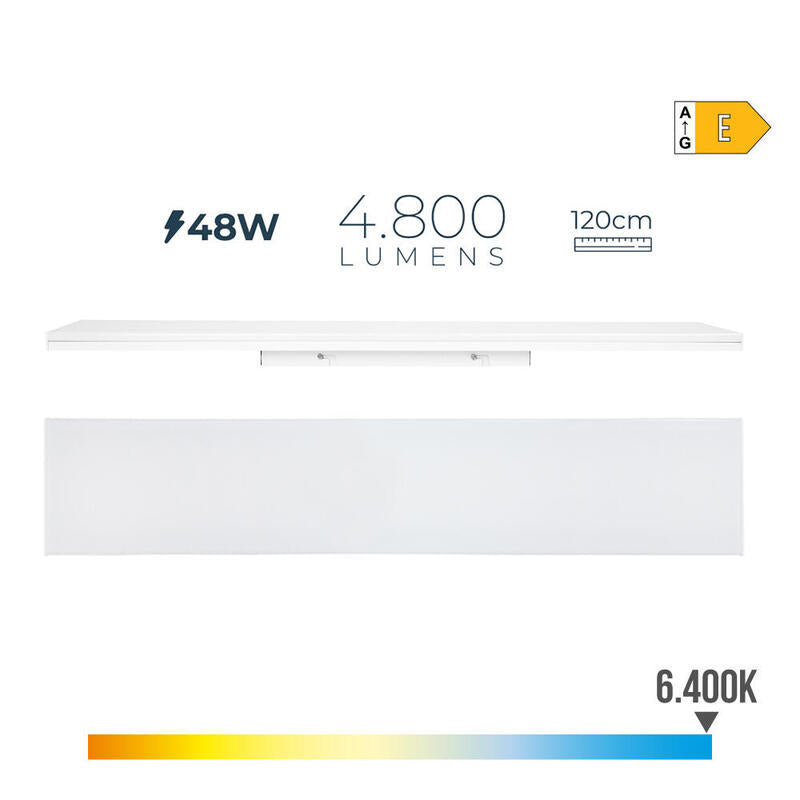 Regleta Led 48w 6400k Luz Fria 4800lm 12x120x4,5cm Edm