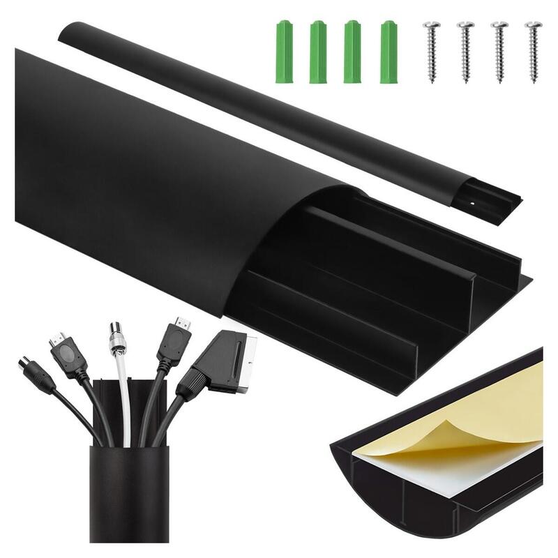 Regleta Ocultacables Mc-814 B De Aluminio, Negra