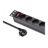 Regleta Qoltec 54603 Power Strip For Rack 10in 1u 16a Pdu 4xschuko 1.8m
