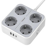 Regleta Tessan Ts-302-C-Gr 4 Tomas Ca + 3 Usb Blanco