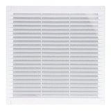 Rejilla Ventilación Cuadrada Con Tapones Y Mosquitera 250x250x7mm Abs Blanca