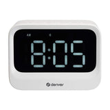 Reloj Denver Ec-54w Blanco Eléctrico Con Altavoz Bluetooth Y Función De Doble Alarma
