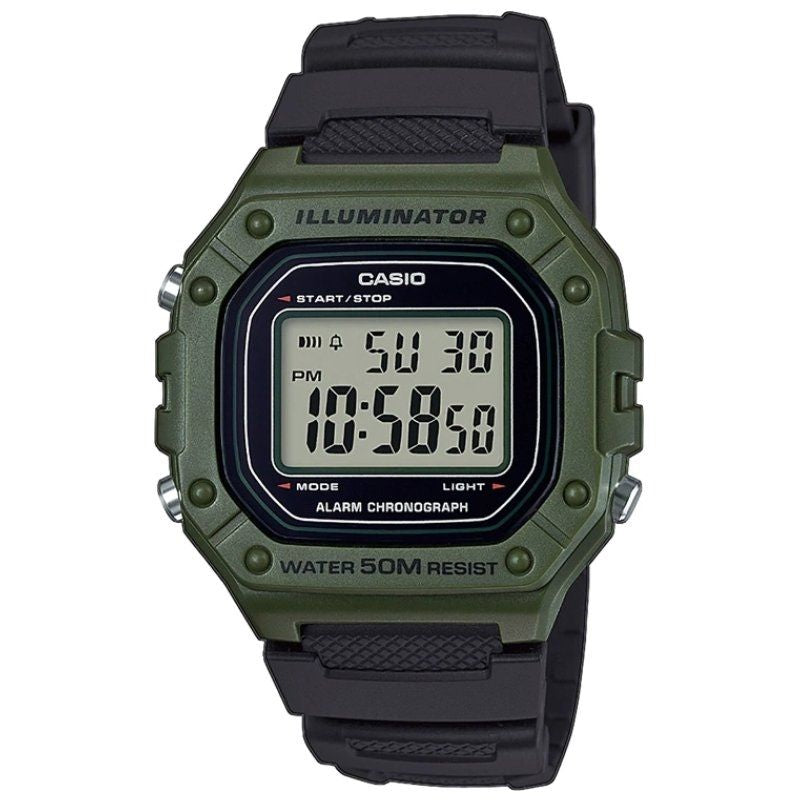Reloj Digital Casio Collection W-218h-3avef  45mm  Verde